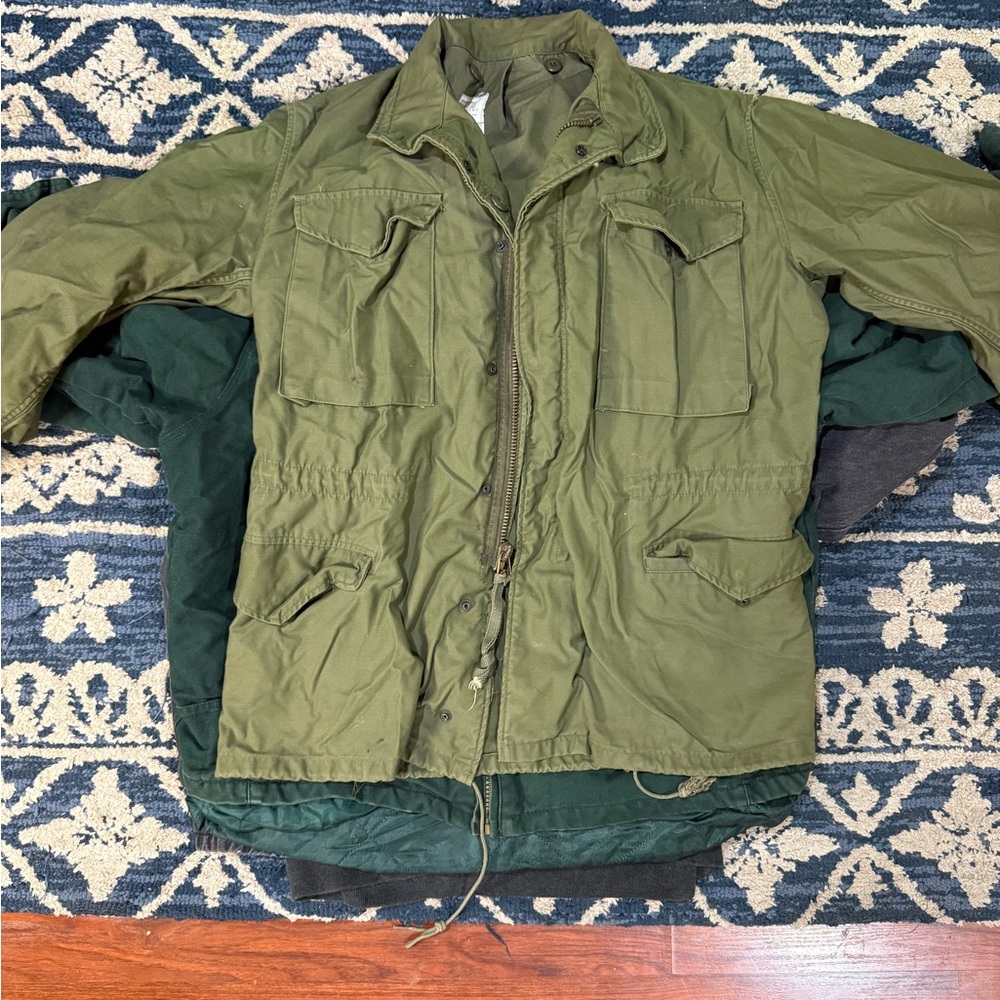 Olive Green Military Parka Jacket OG-107 MADE IN USA Vintage
